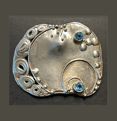 Dew Drops Sterling Pin - Blue Topaz